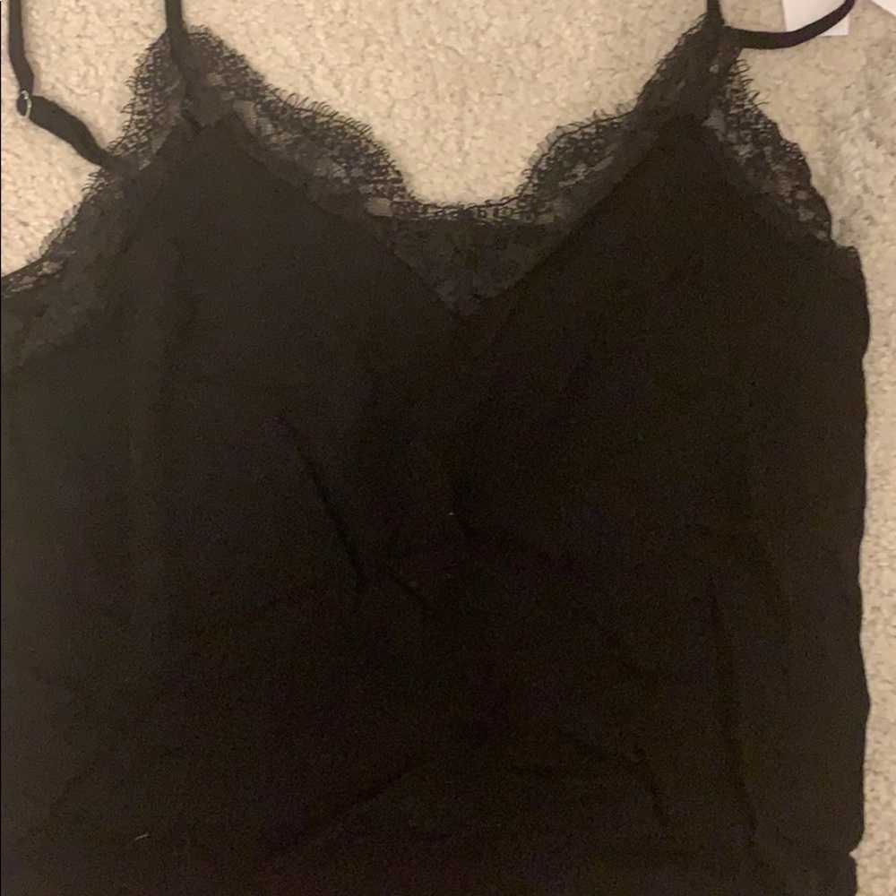 Super cute black lace tank